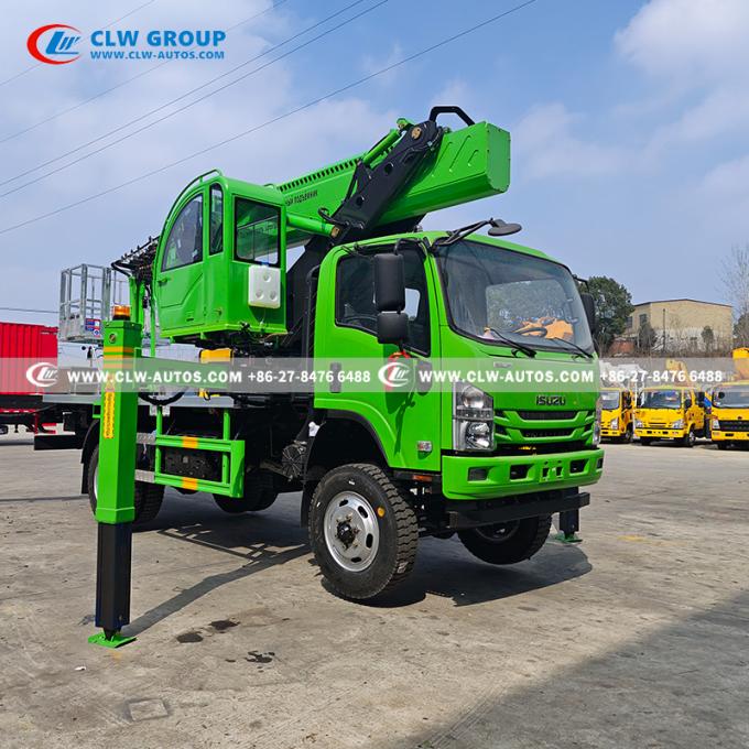 ISUZU 4Ã4 Telescopic Cherry Picker Truck controls