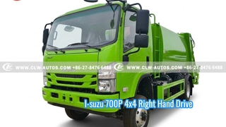 Caminhão de lixo compactador com volante à direita I-suzu 700P 4x4