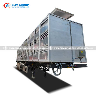 3-Axle Hydraulic Livestock Trailer with 36 Fans and Triple Decks for Superior Animal Transport