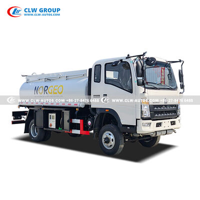 SINOTRUK HOWO 4x4 All-Wheel Drive Mobile Refueling Truck with 5,000L Carbon Steel Tank