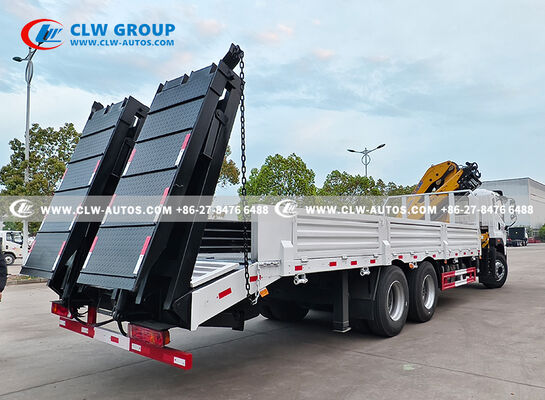 FAW JK6 6x4 Crane Truck 320HP 25T Payload Capacity With XCMG Folding Boom Crane